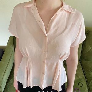 Vintage pastel pink sheer blouse